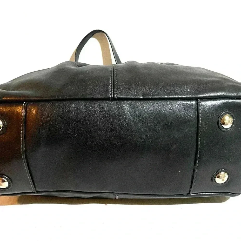 Coach vintage black leather satchel handbag